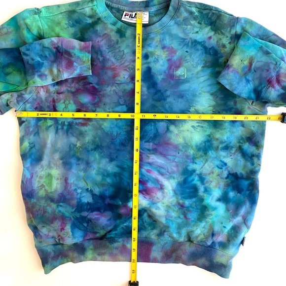 Fila Long Sleeve Crew Neck Custom Tie Dye Sweatshirt with Pockets - Picture 3 of 9